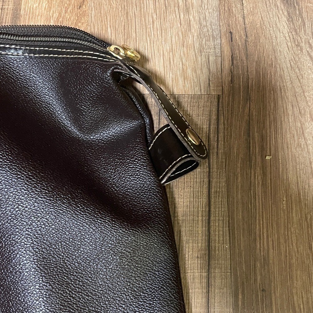 🟡 Mario Valentino Oversized Travel Tote Carryall Brown Logo Bag - Picture 5 of 8